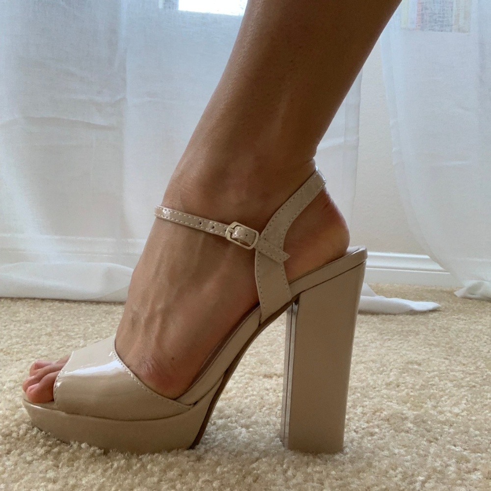 Block Heeled Nude Shoes